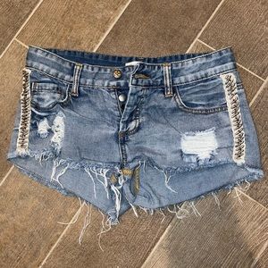 Distressed Denim Shorts